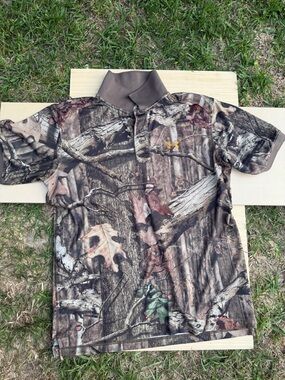 Under Armour Brown & Green Camo Polo